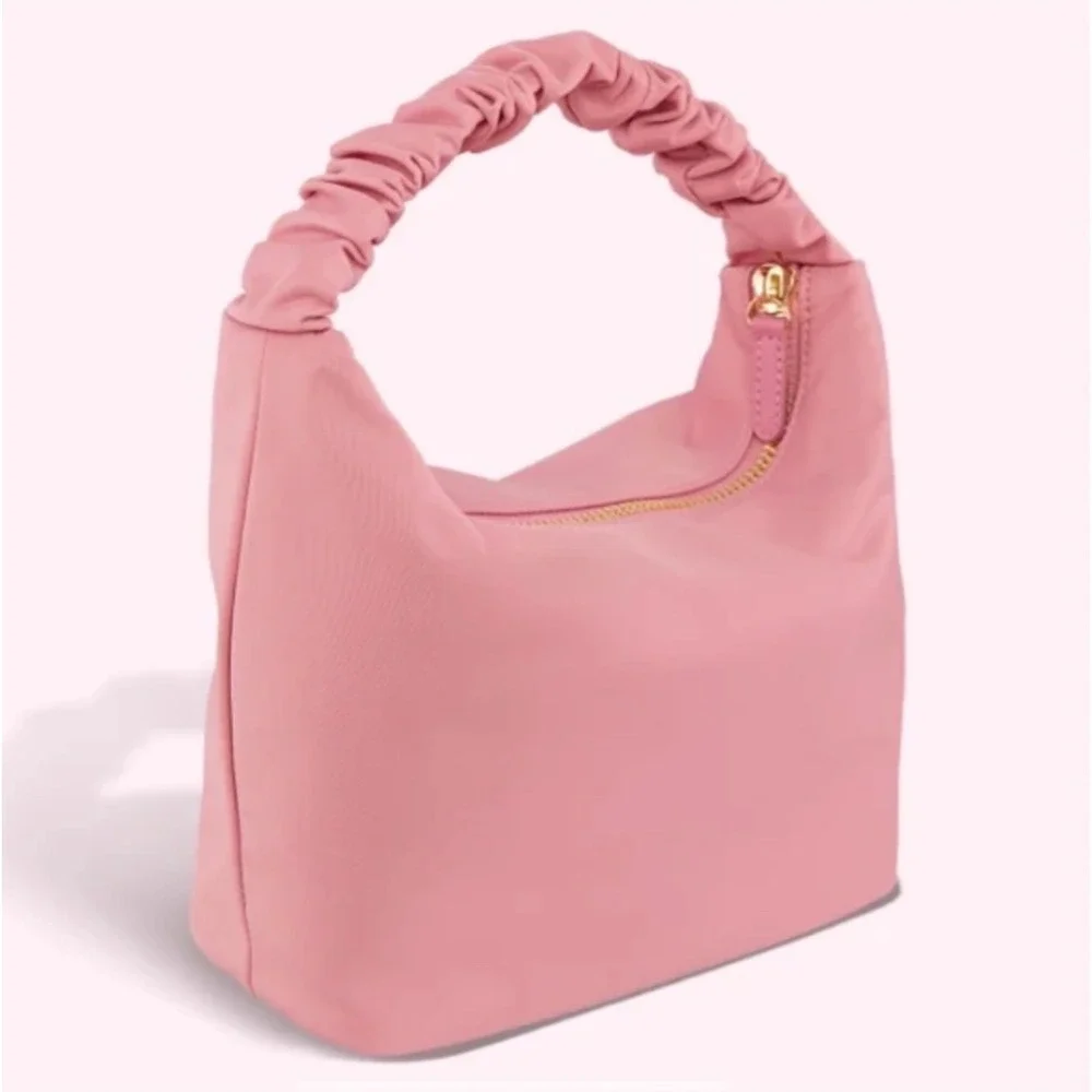 Stoney Clover Lane Scrunch Handle Purse Mauve Pink Nylon